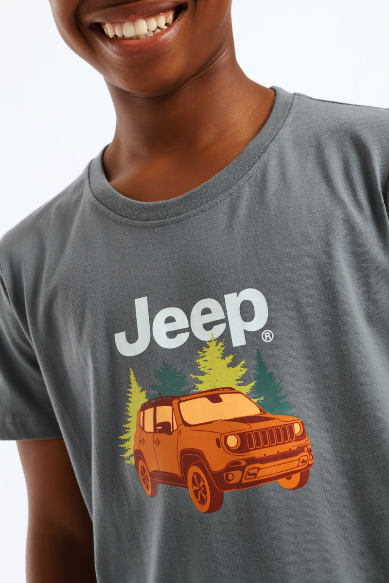 Pre-Boys Car Fashion Tee - Grey