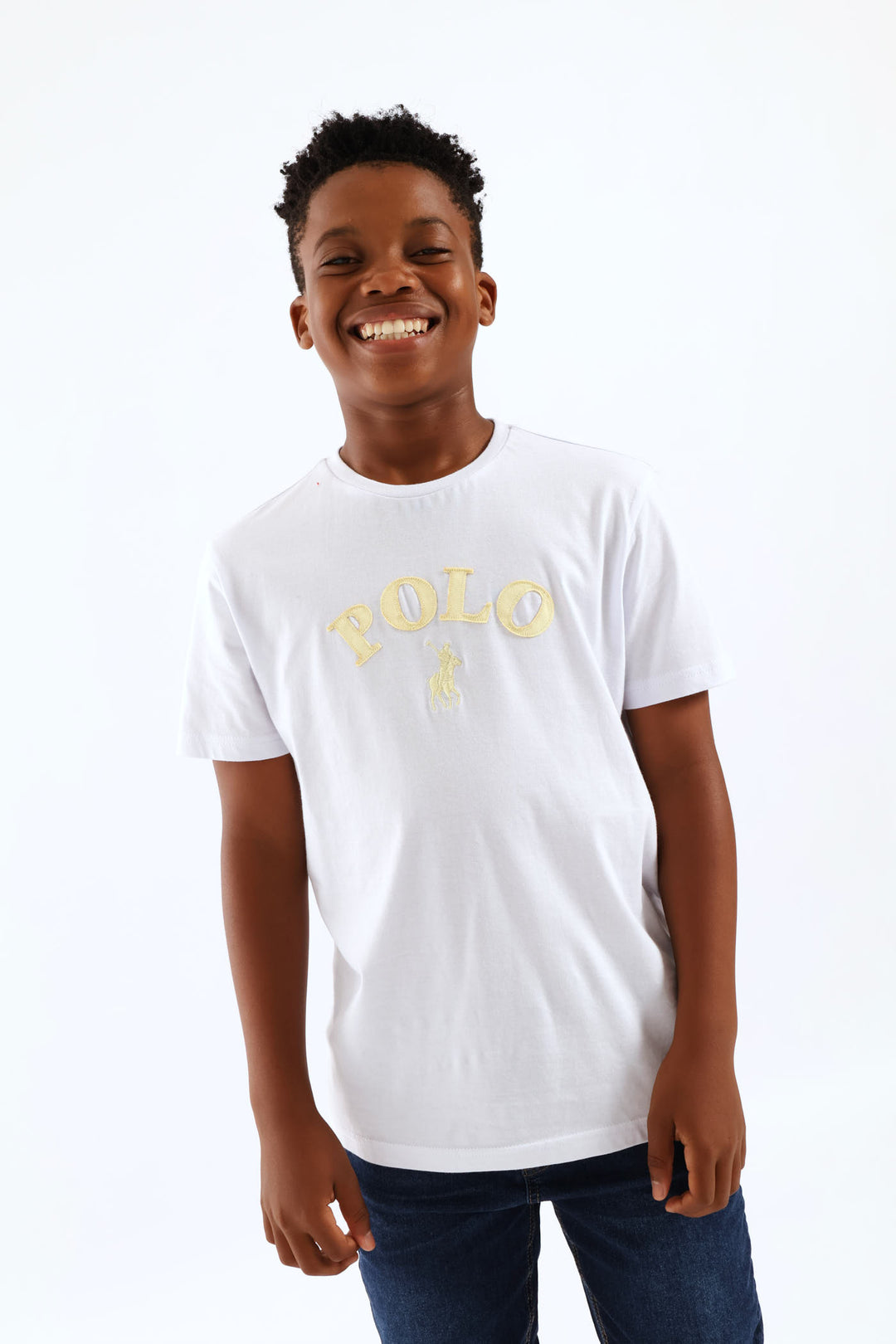 Boys Alistair Applique T-Shirt - White