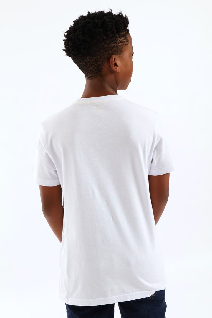 Boys Alistair Applique T-Shirt - White