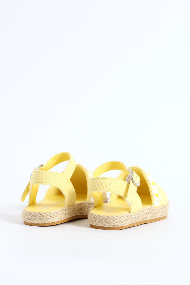 Baby Girls Closed Toe Daisy Sandal - Butter Yellow