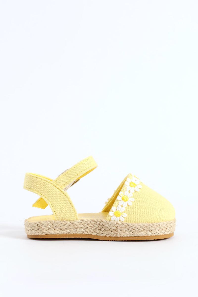 Baby Girls Closed Toe Daisy Sandal - Butter Yellow