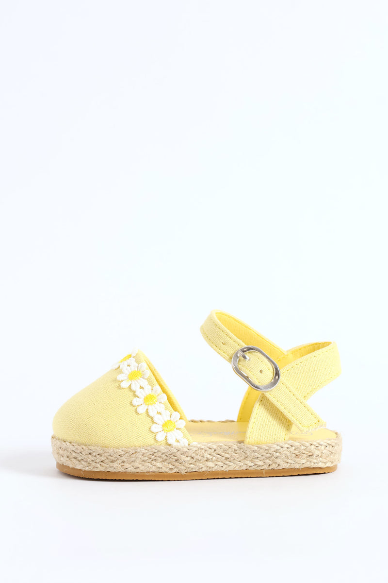Baby Girls Closed Toe Daisy Sandal - Butter Yellow