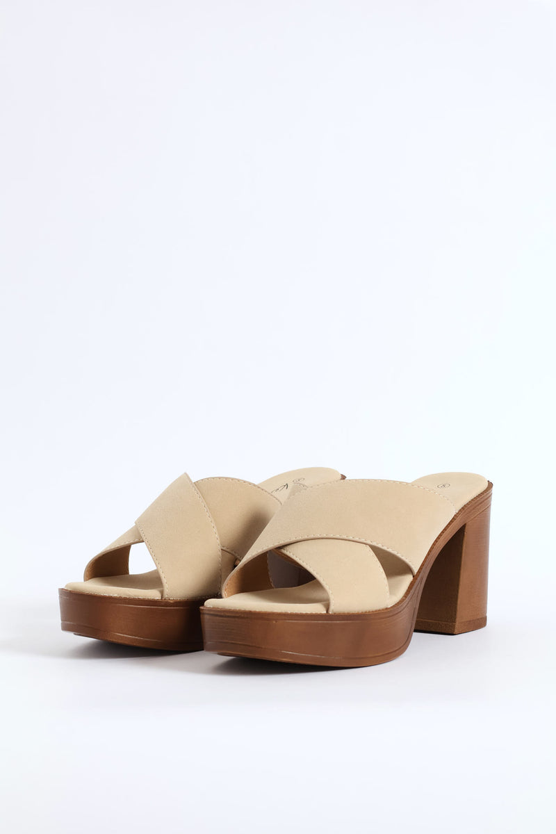 Platform Crosstrap Sandal - Stone