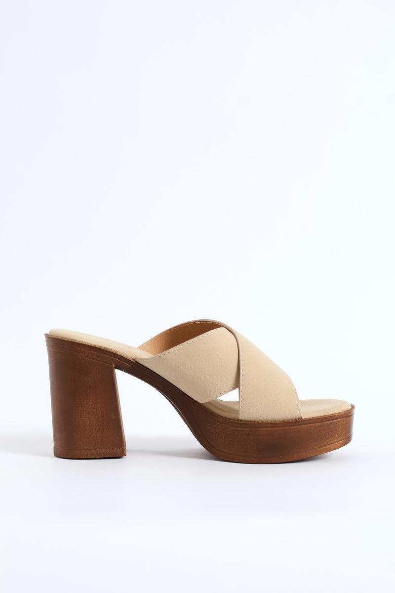 Platform Crosstrap Sandal - Stone