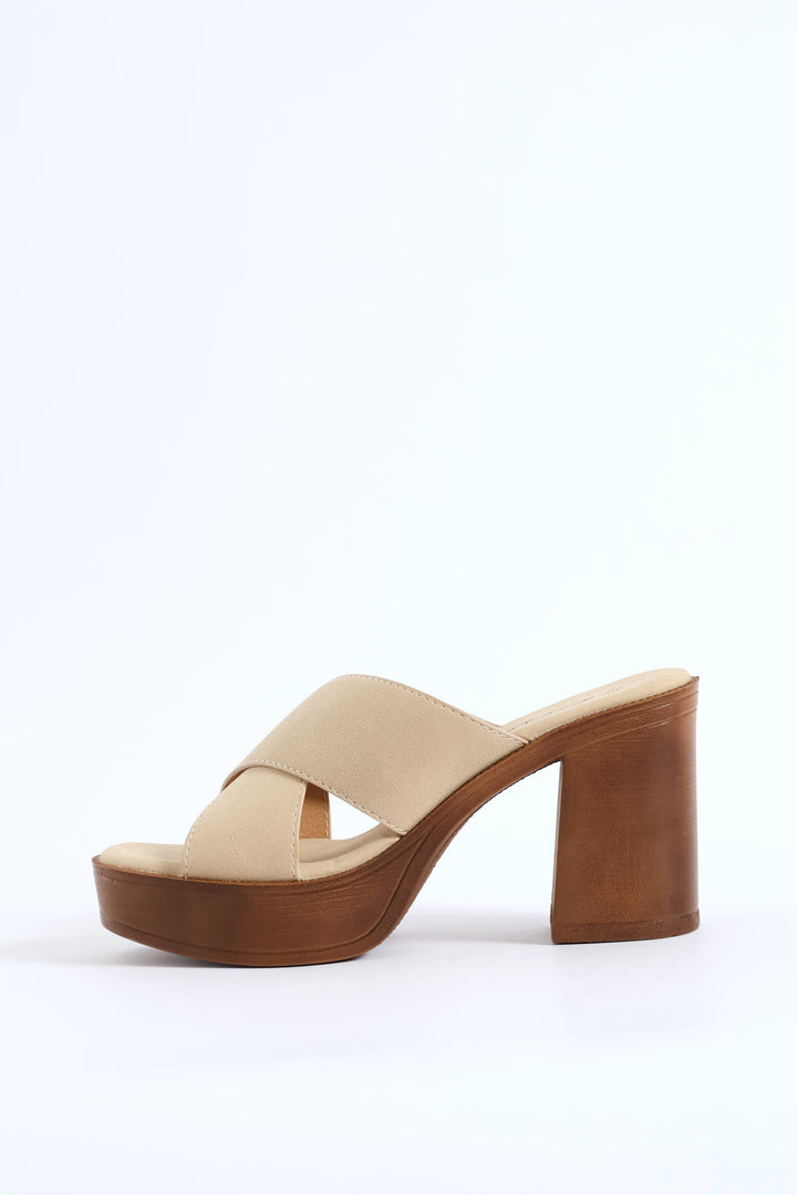 Platform Crosstrap Sandal - Stone