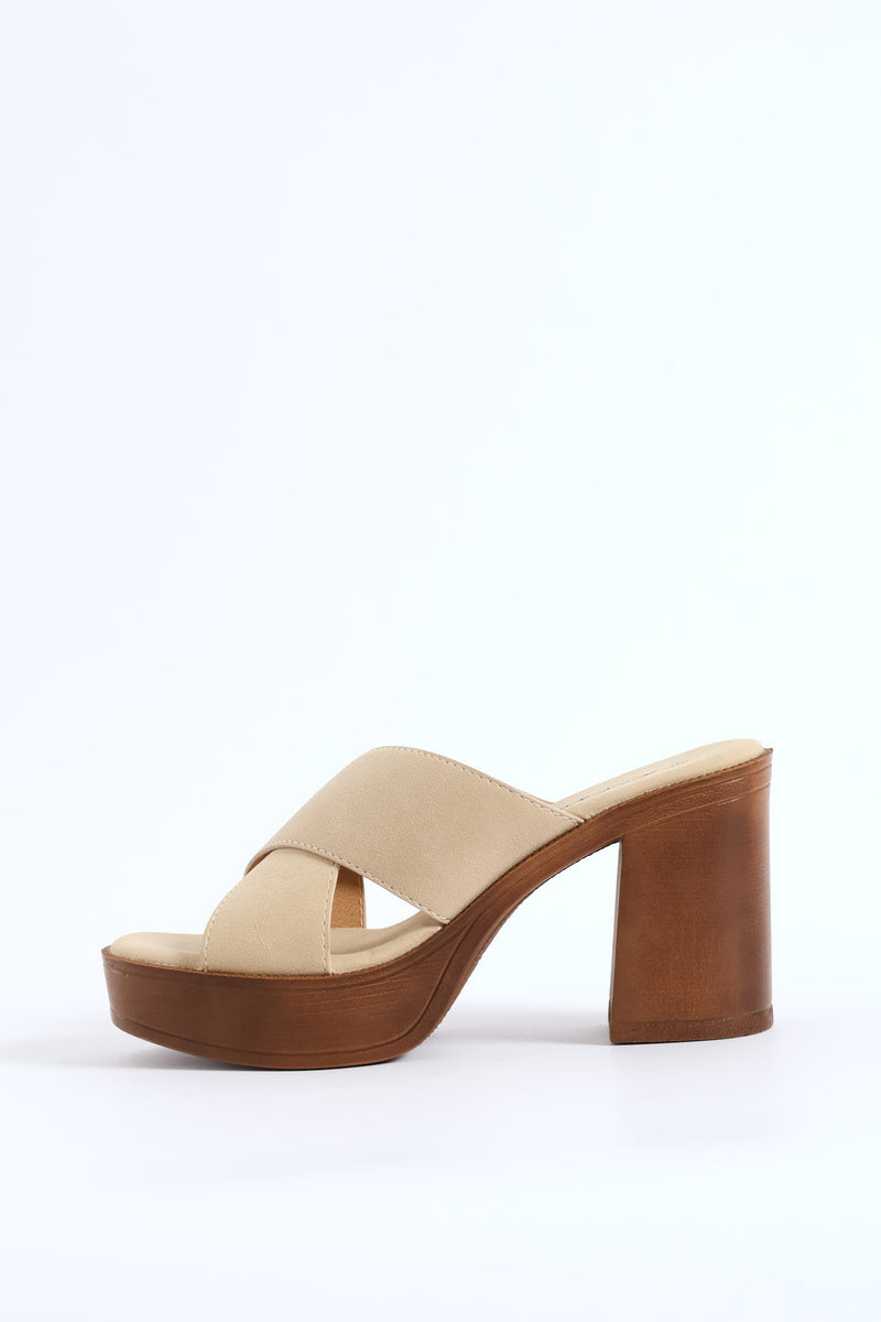 Platform Crosstrap Sandal - Stone