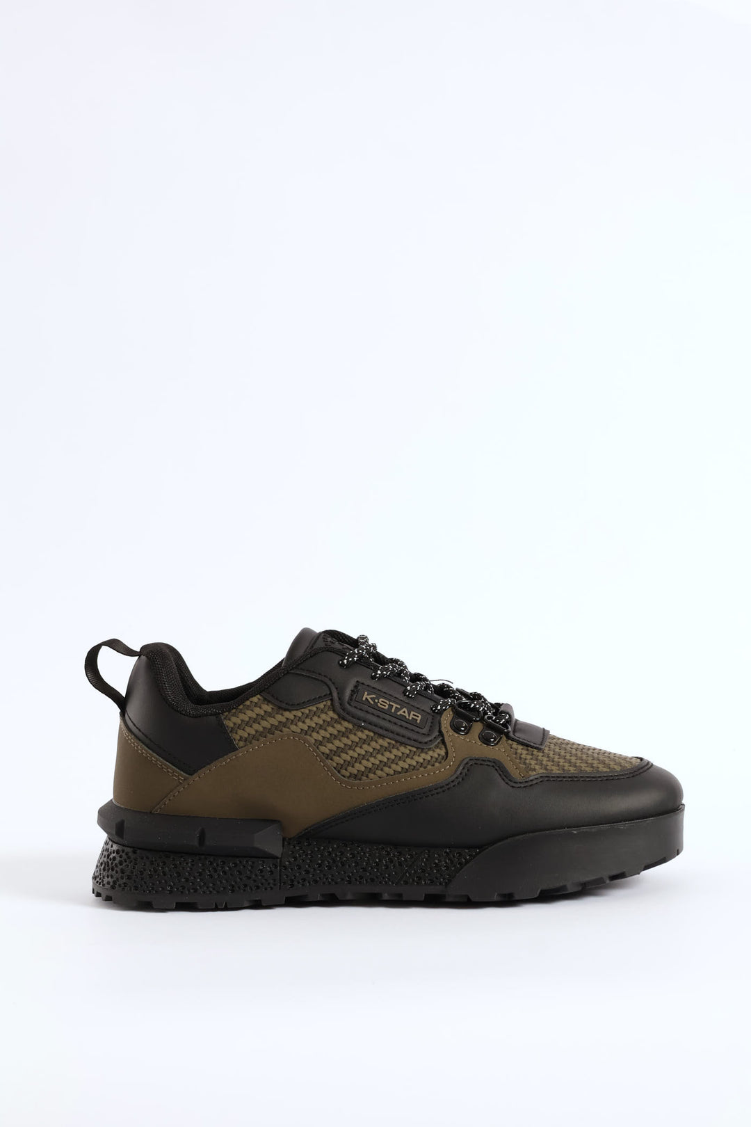 Spark Lace Up Fashion Trainer - Olive