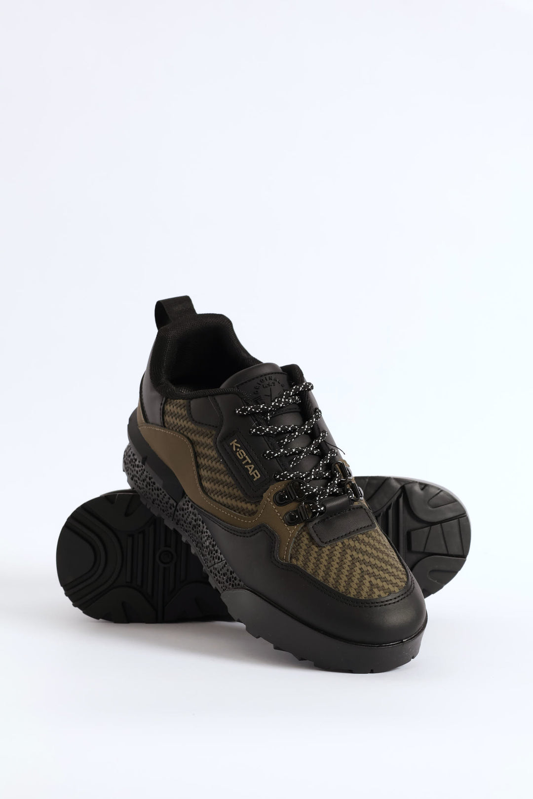 Spark Lace Up Fashion Trainer - Olive