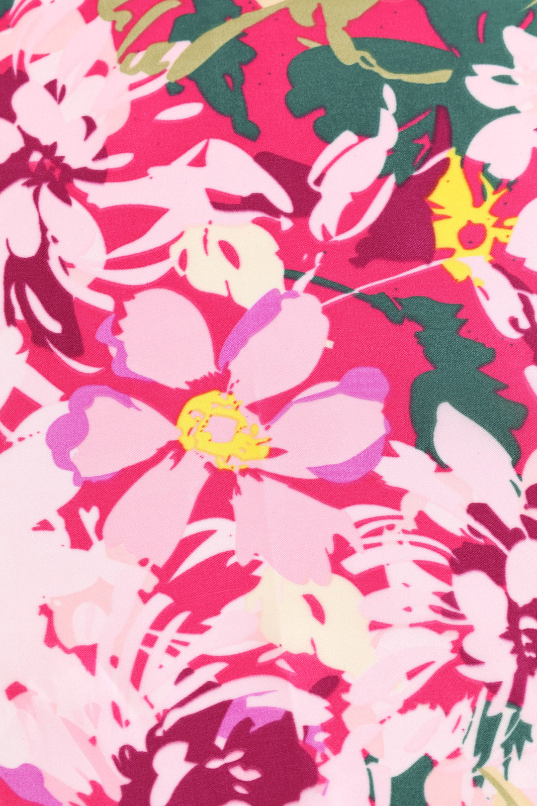 Bright Floral Satin Feel Scarf - Pink