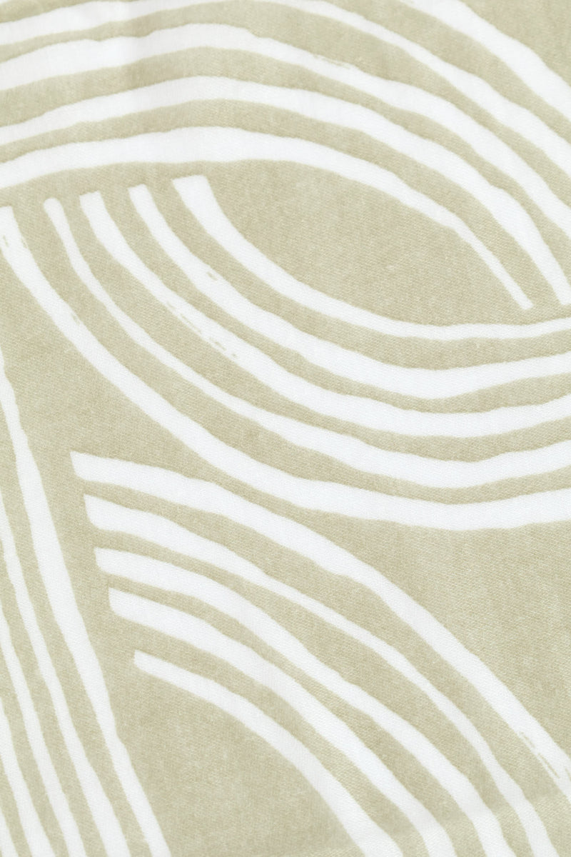 Geometric Printed Viscose Scarf - Sage