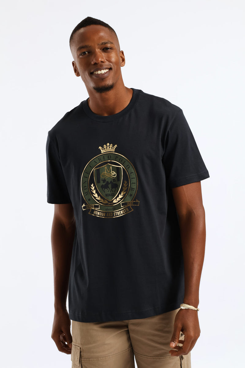 Monte Carlo Polo Club Metallic Tee - Navy
