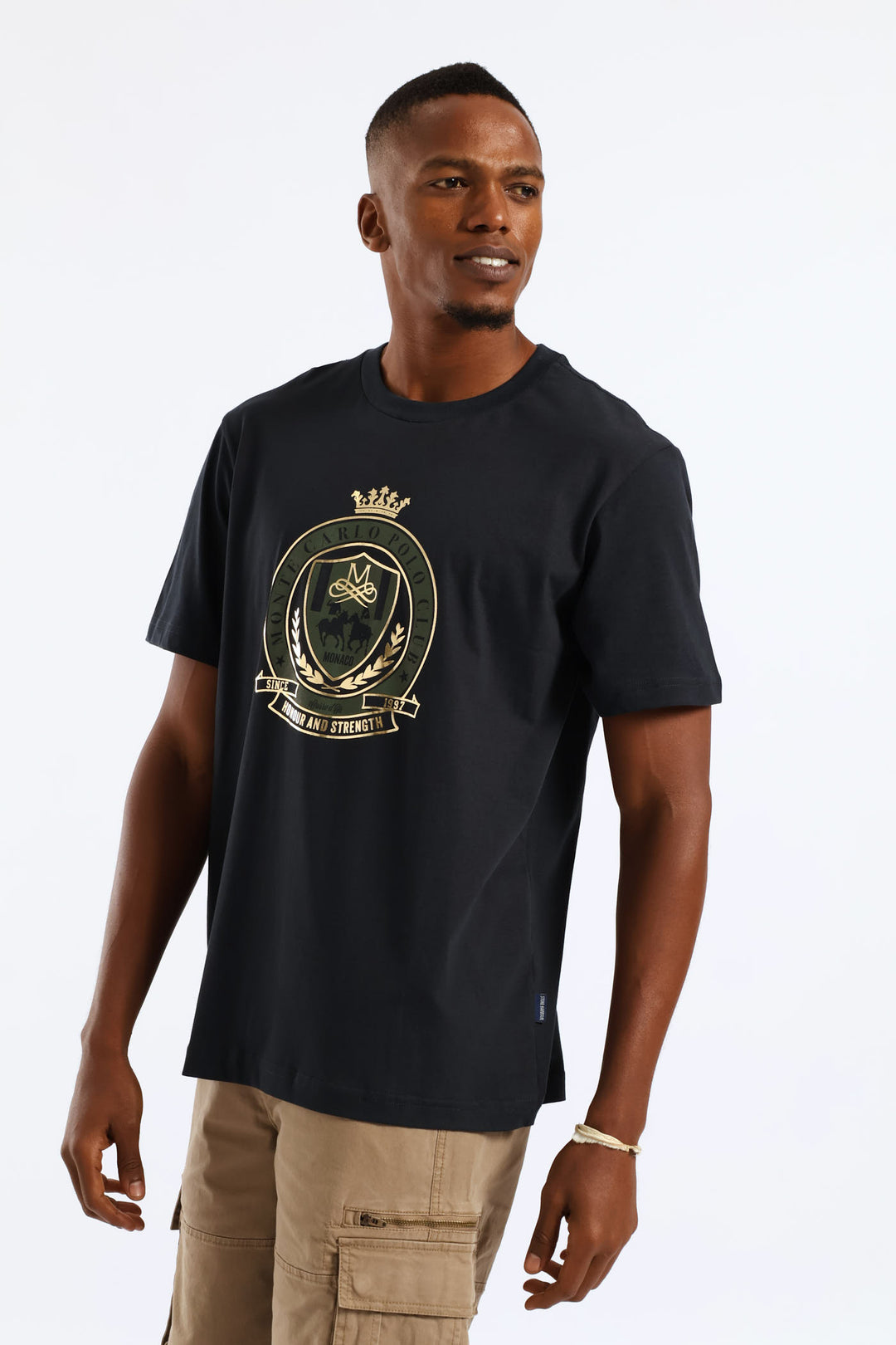 Monte Carlo Polo Club Metallic Tee - Navy