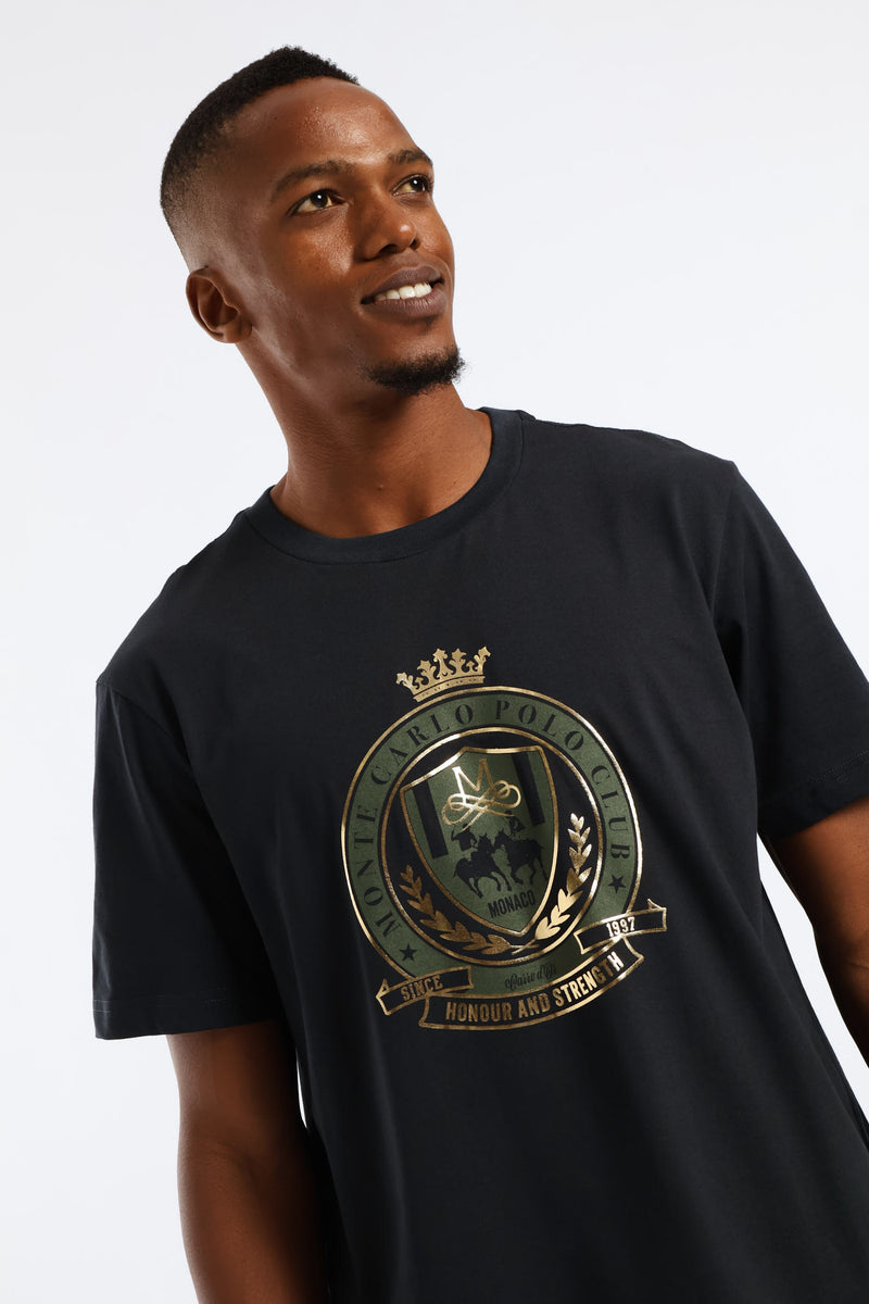 Monte Carlo Polo Club Metallic Tee - Navy