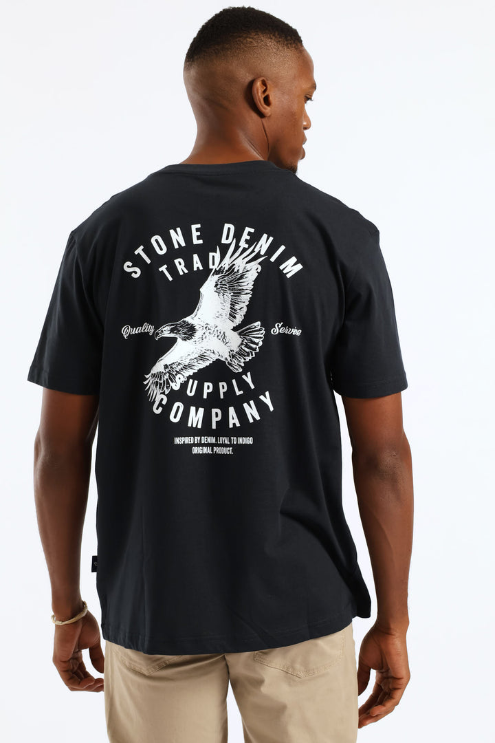 Eagle Front & Back Tee - Navy