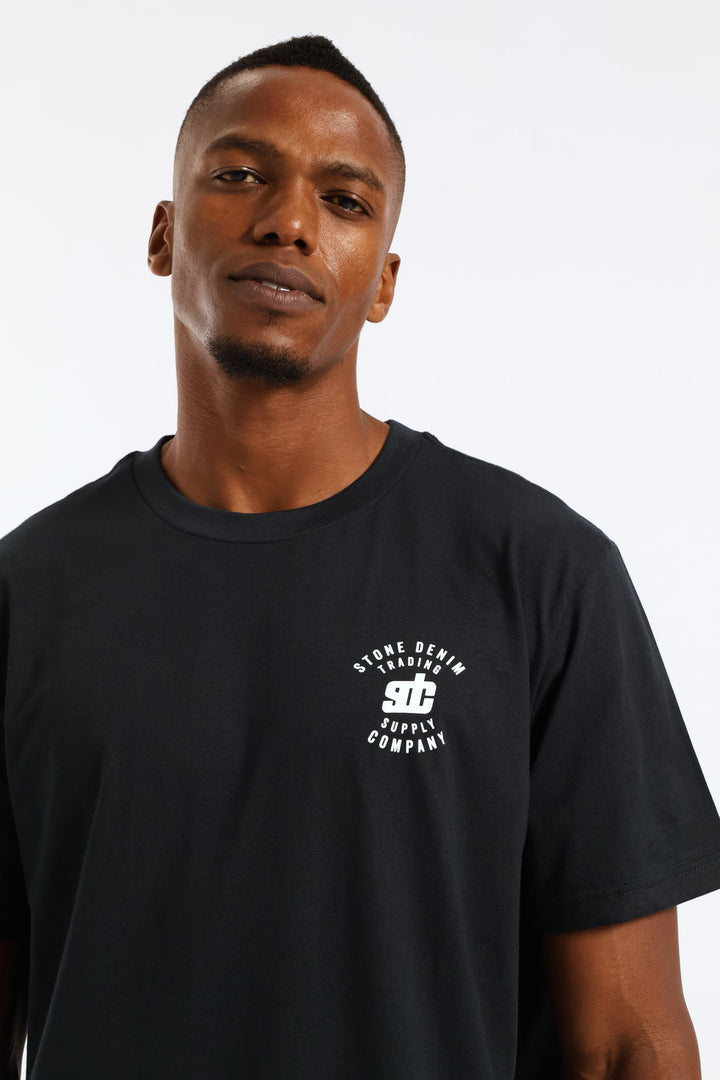 Eagle Front & Back Tee - Navy