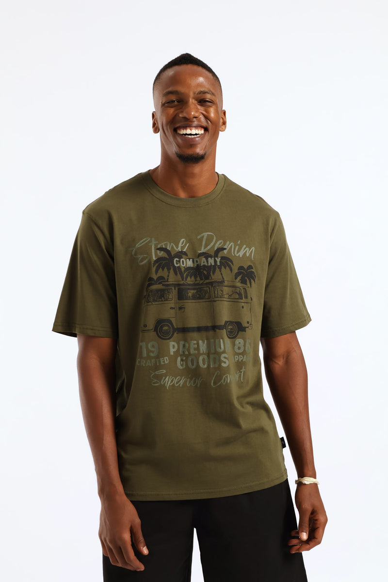 Camper Van Tee - Olive