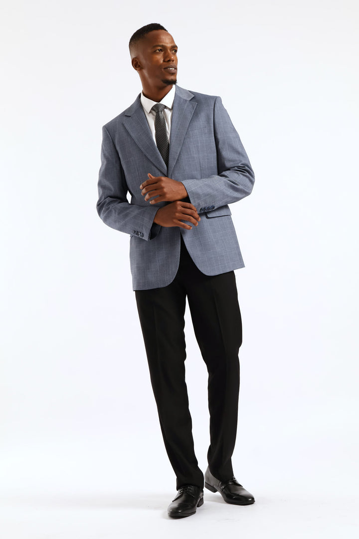 Soft Check Blazer - Dark Blue