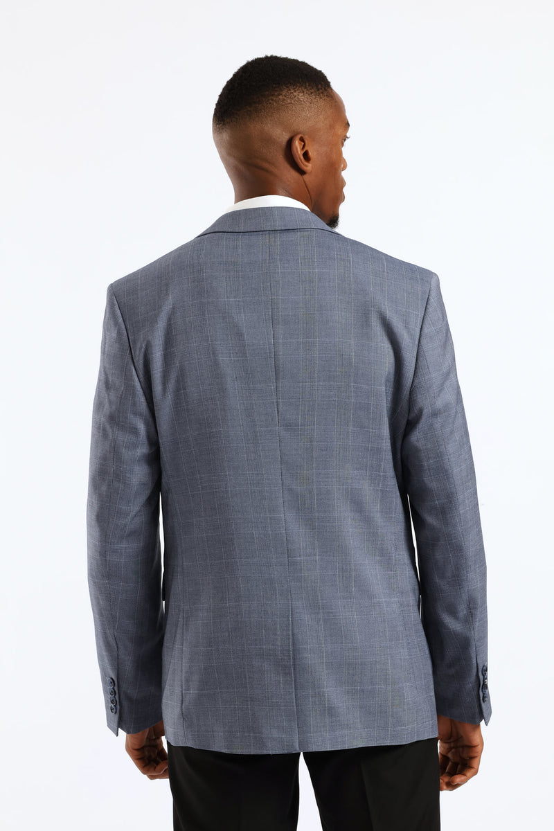 Soft Check Blazer - Dark Blue