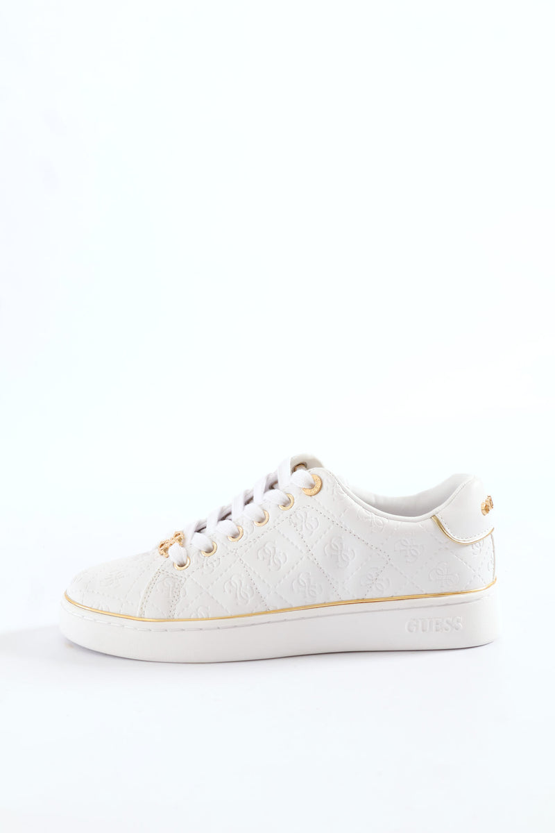 Embossed Print Sneaker - White