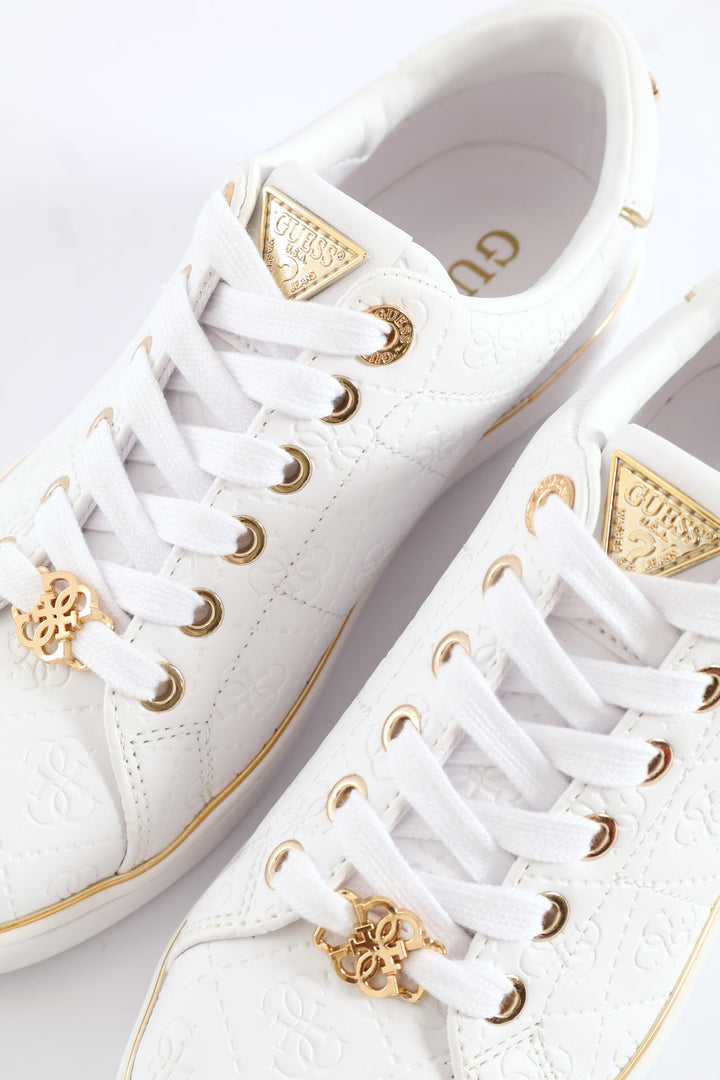 Embossed Print Sneaker - White