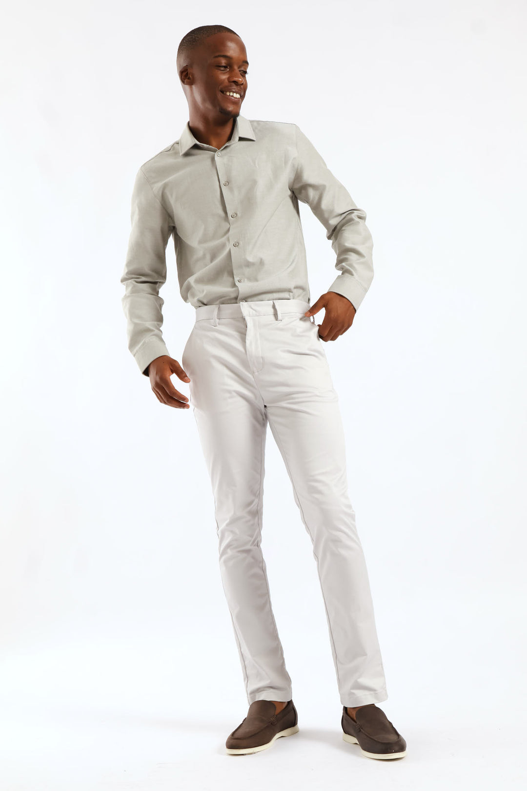 Linen Look Textured Shirt - Sage