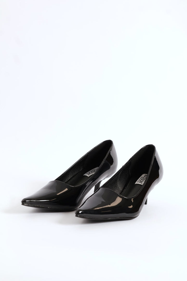 Patent Court Heel - Black