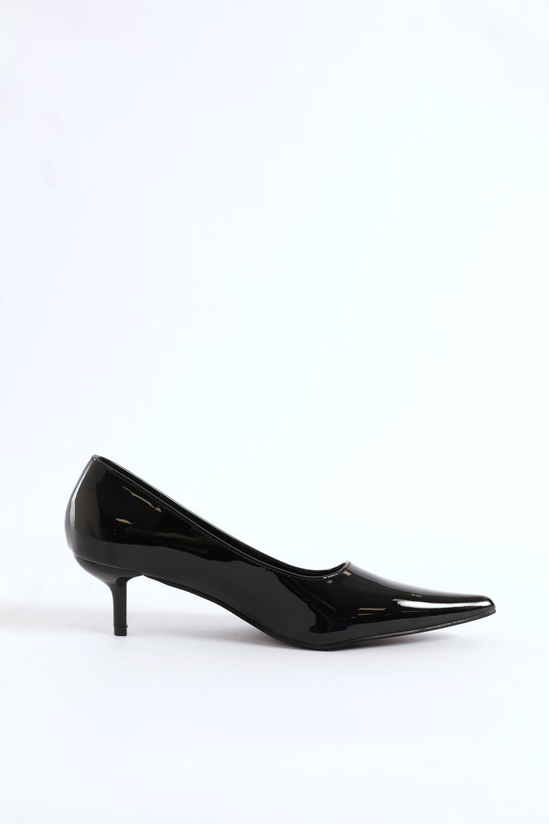 Patent Court Heel - Black