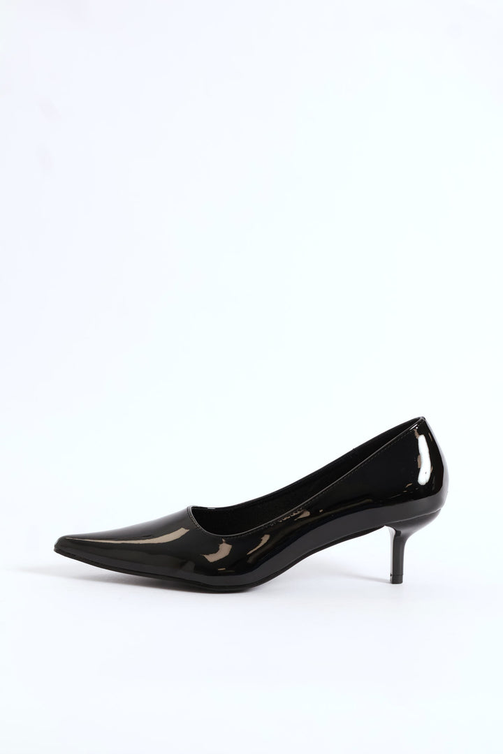Patent Court Heel - Black