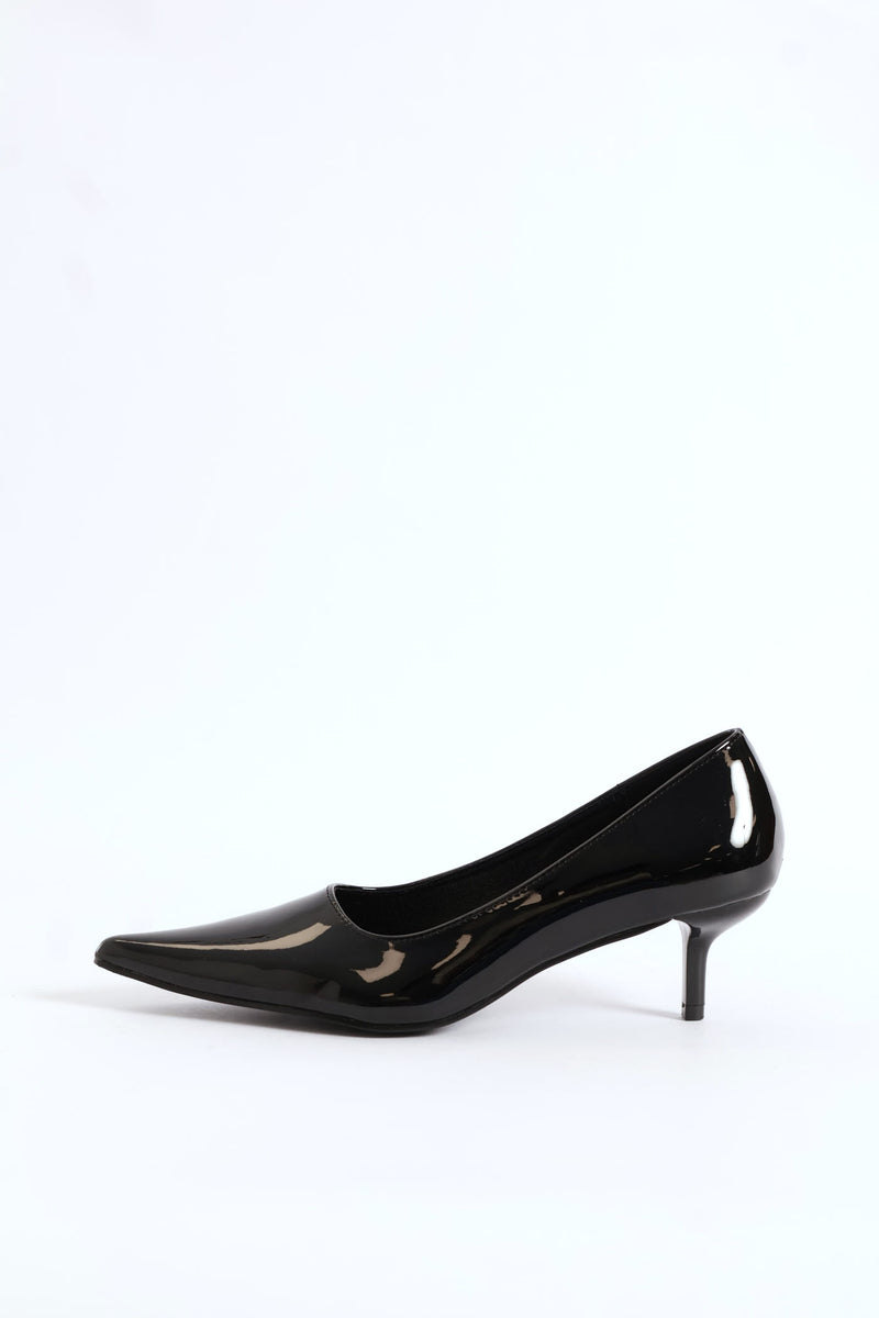Patent Court Heel - Black