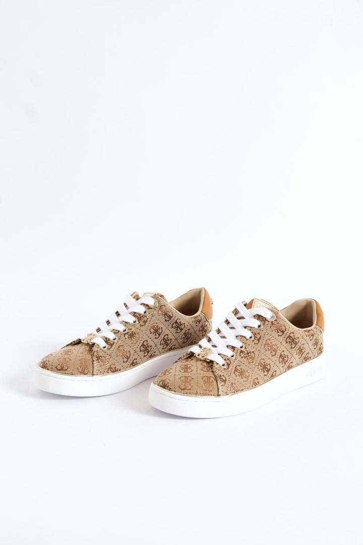 Jacquard Print Sneaker - Beige