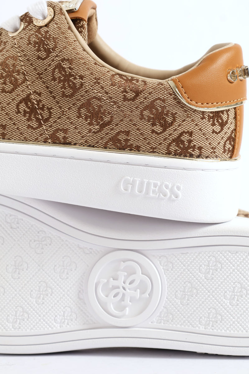 Jacquard Print Sneaker - Beige
