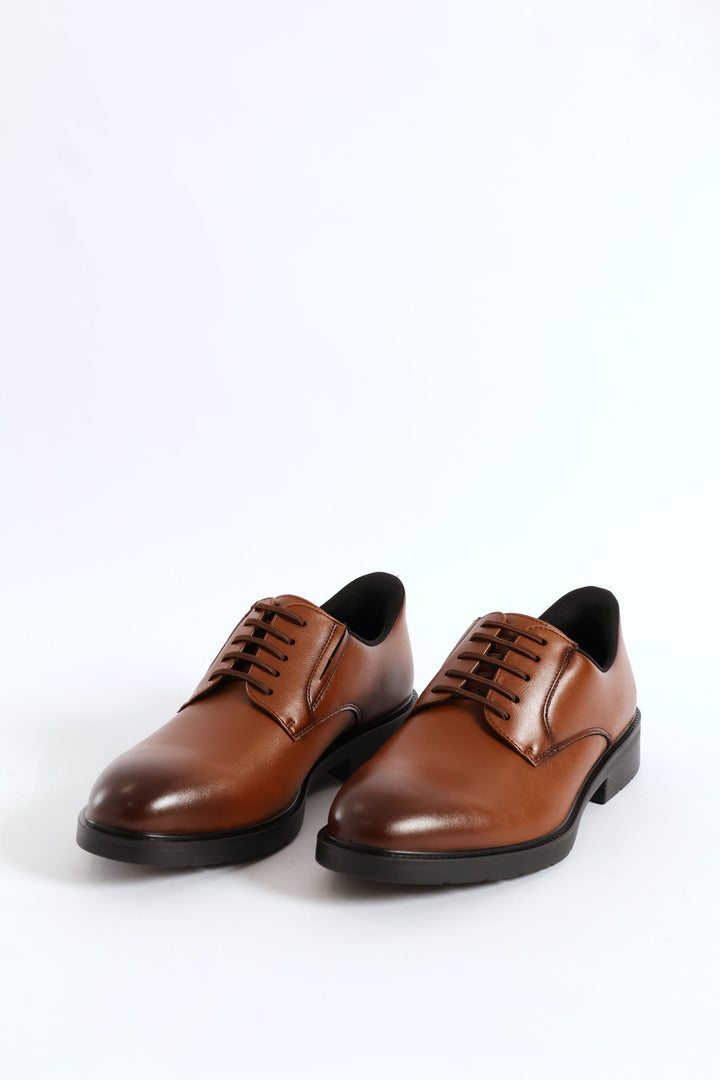 Pc Eezy Fit Plain Toe Derby Shoe - Tan