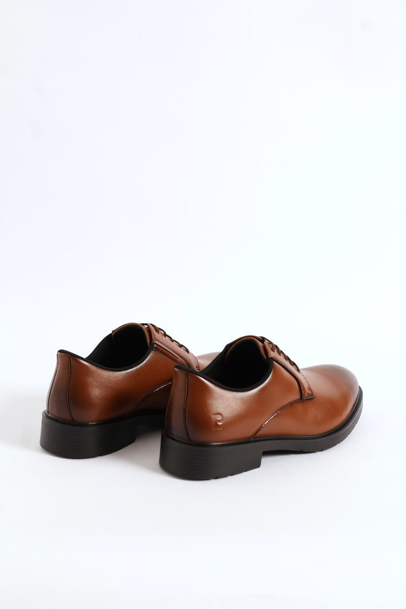 Pc Eezy Fit Plain Toe Derby Shoe - Tan