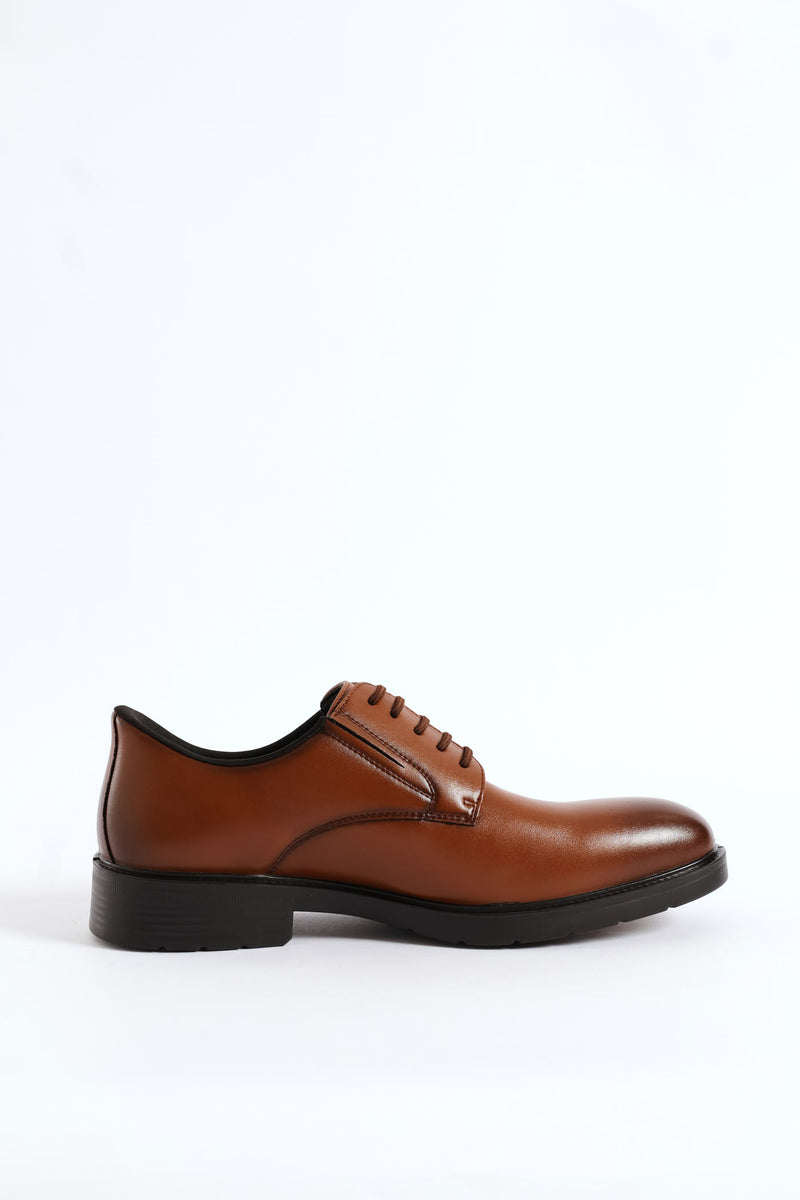 Pc Eezy Fit Plain Toe Derby Shoe - Tan