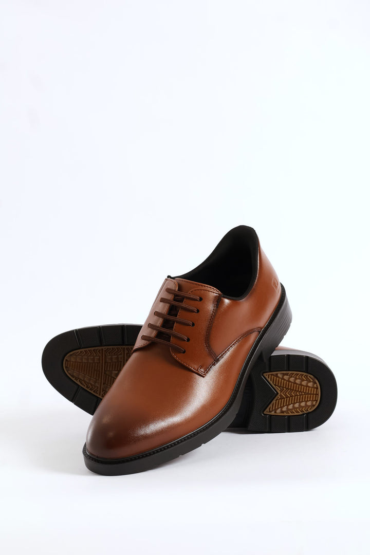 Pc Eezy Fit Plain Toe Derby Shoe - Tan