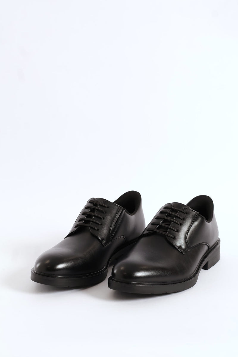 Eezy Fit Plain Toe Derby Shoe - Black
