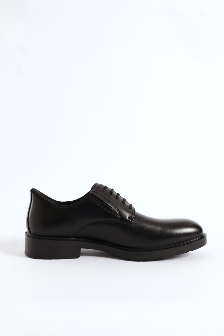 Eezy Fit Plain Toe Derby Shoe - Black