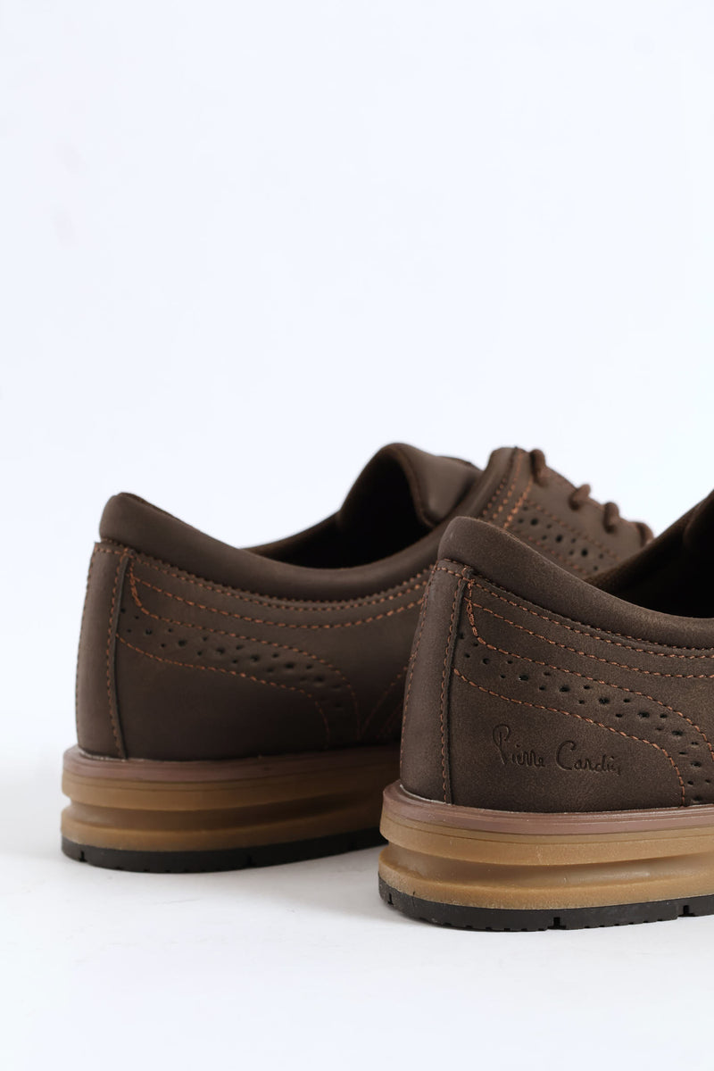 Smart Casual Lace Up Derby Shoe - Brown