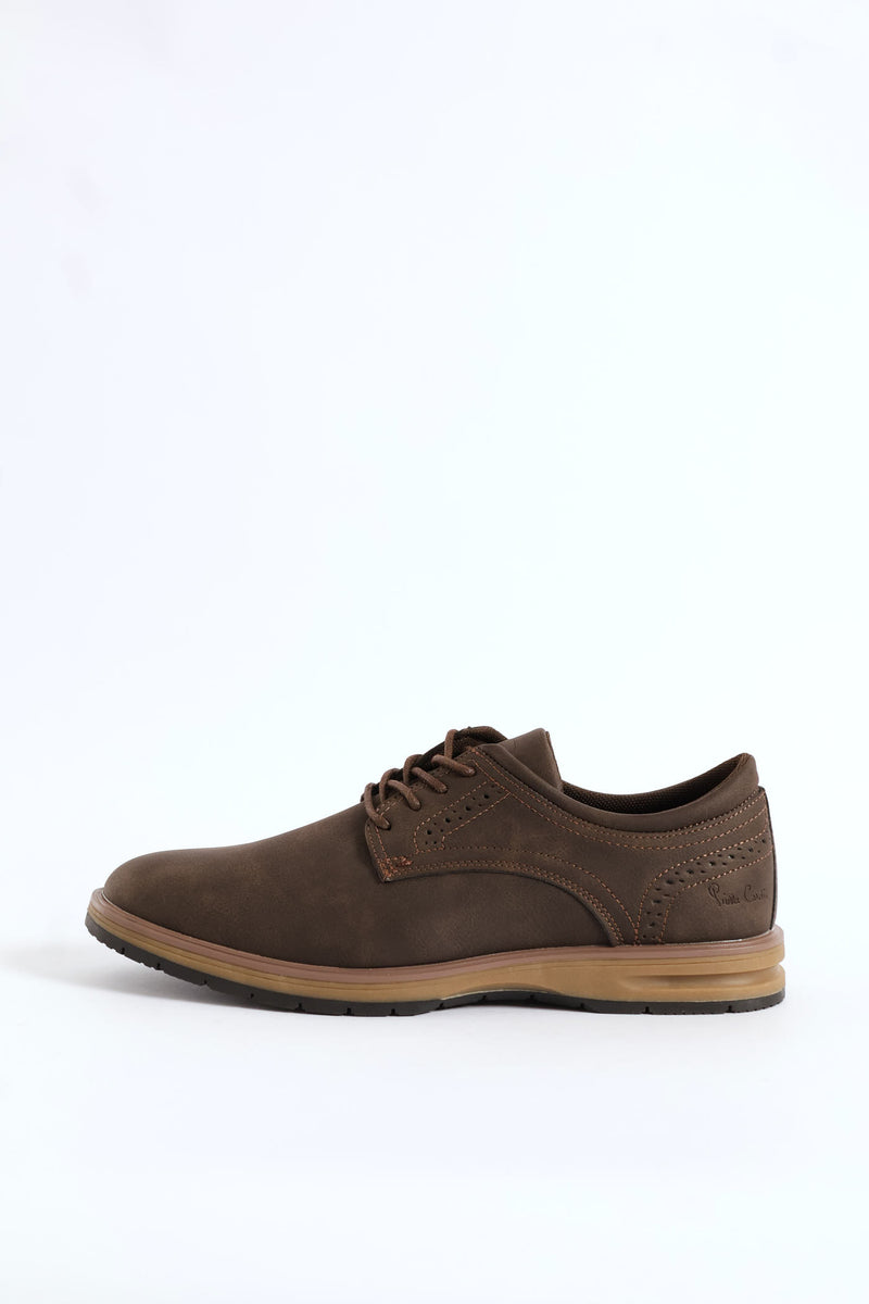 Smart Casual Lace Up Derby Shoe - Brown