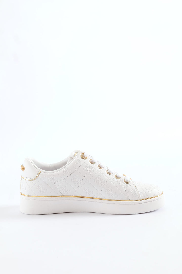Embossed Print Sneaker - White