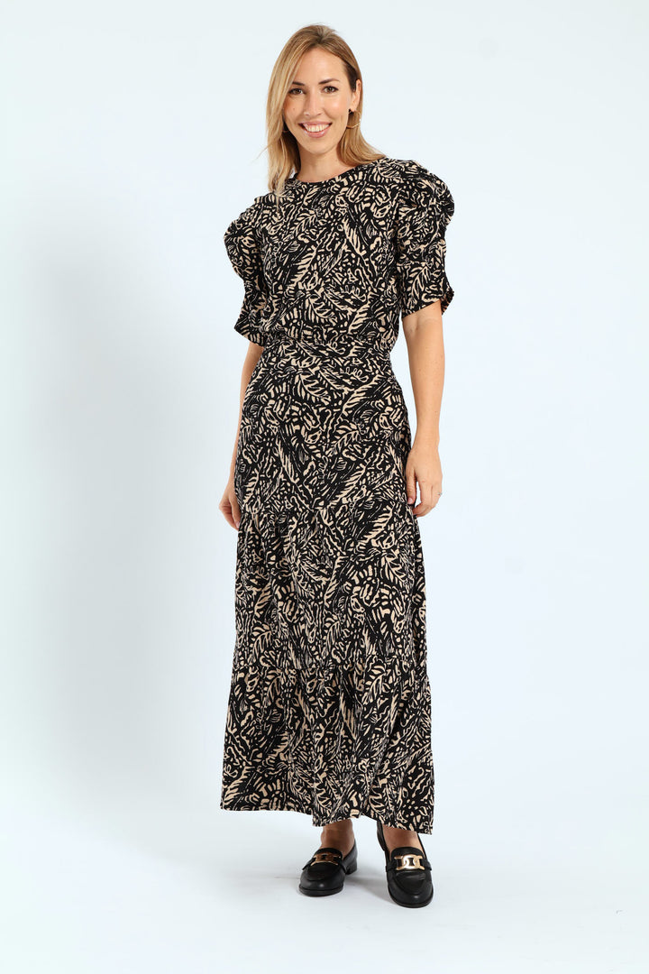 Pleat Detail Top - Black/Cream