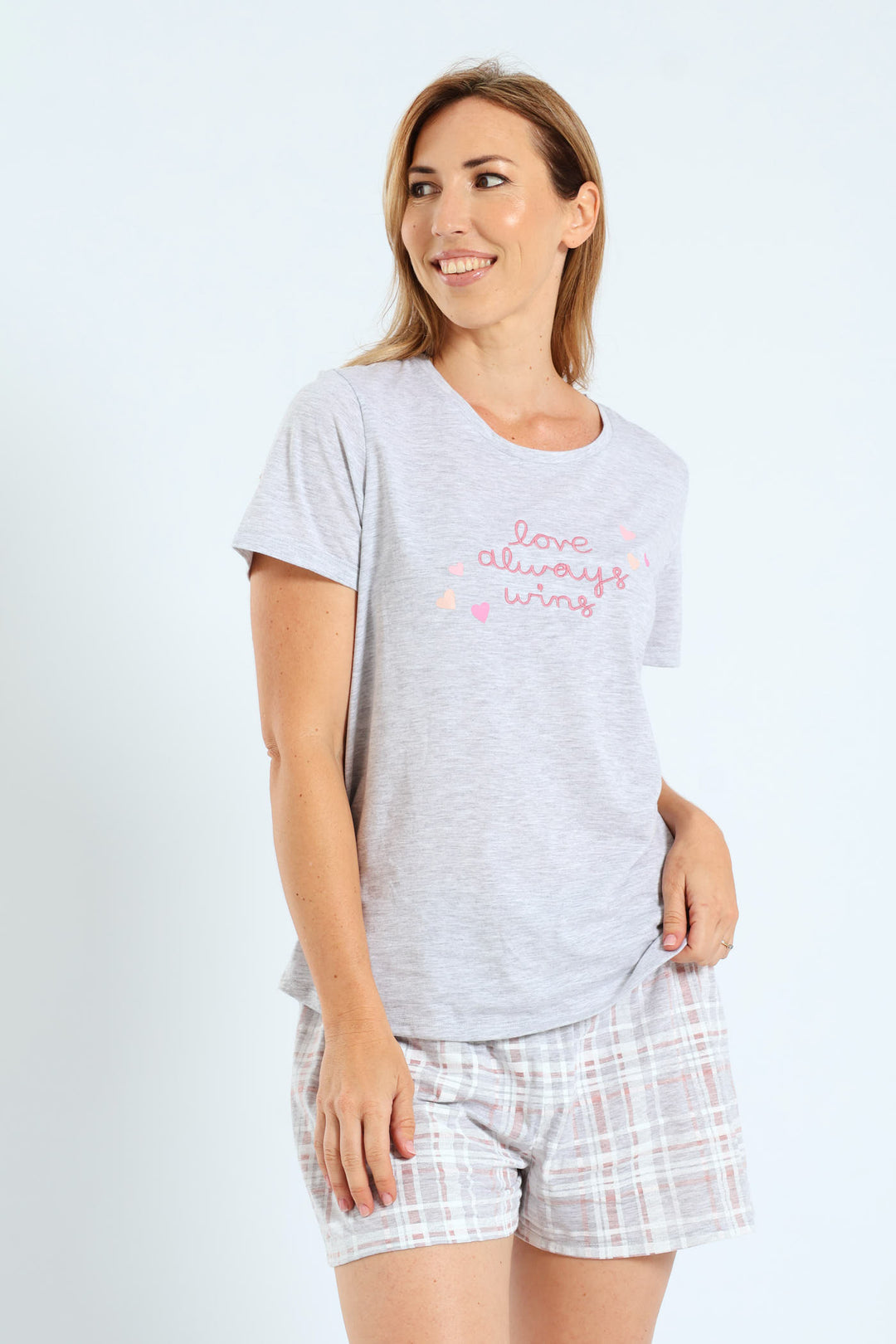 Love Wins Screen Print Tee - Grey Melange