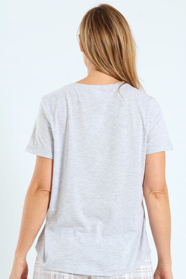 Love Wins Screen Print Tee - Grey Melange