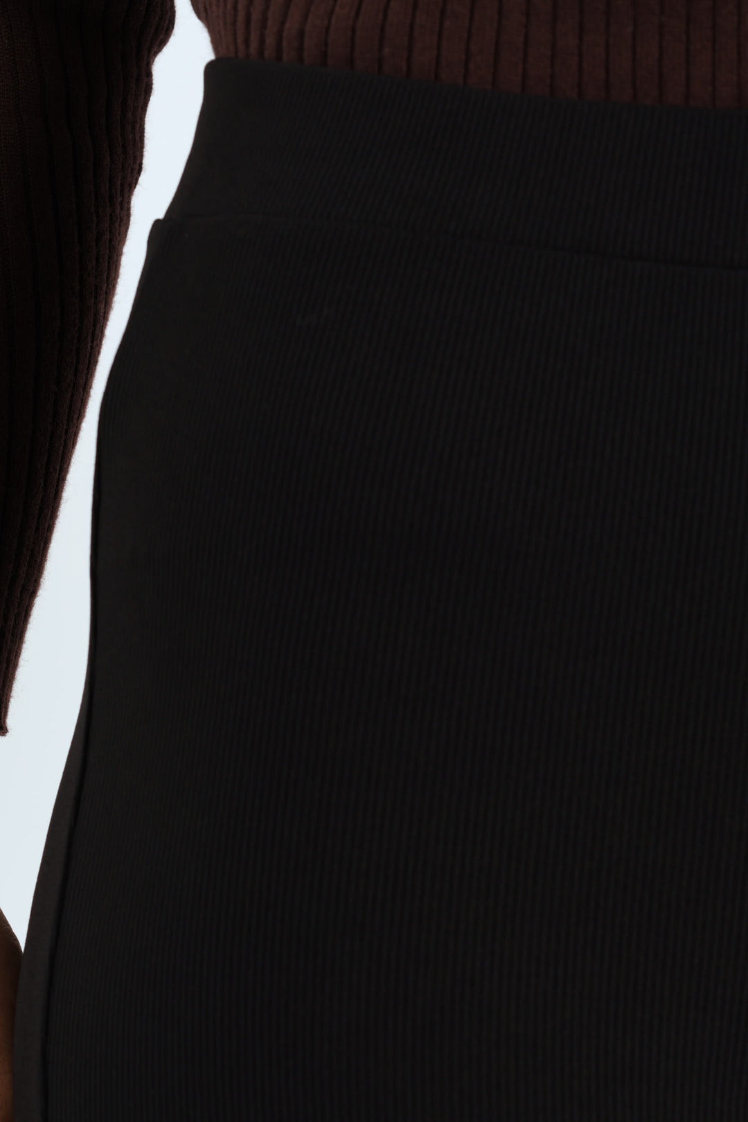 Kick Flare Rib Wide Waistband Legging - Black