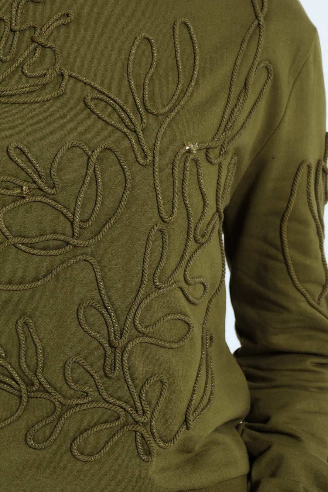 Long Sleeve Foliage Cornelli Fleece Pullover - Fatigue