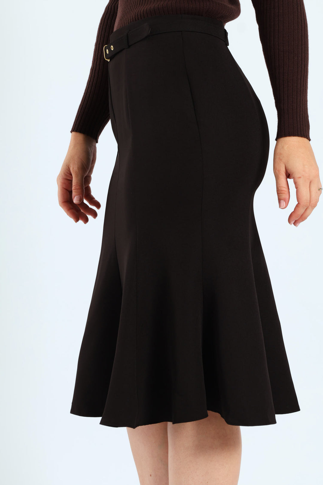 8 Panel Flared Skirt - Black