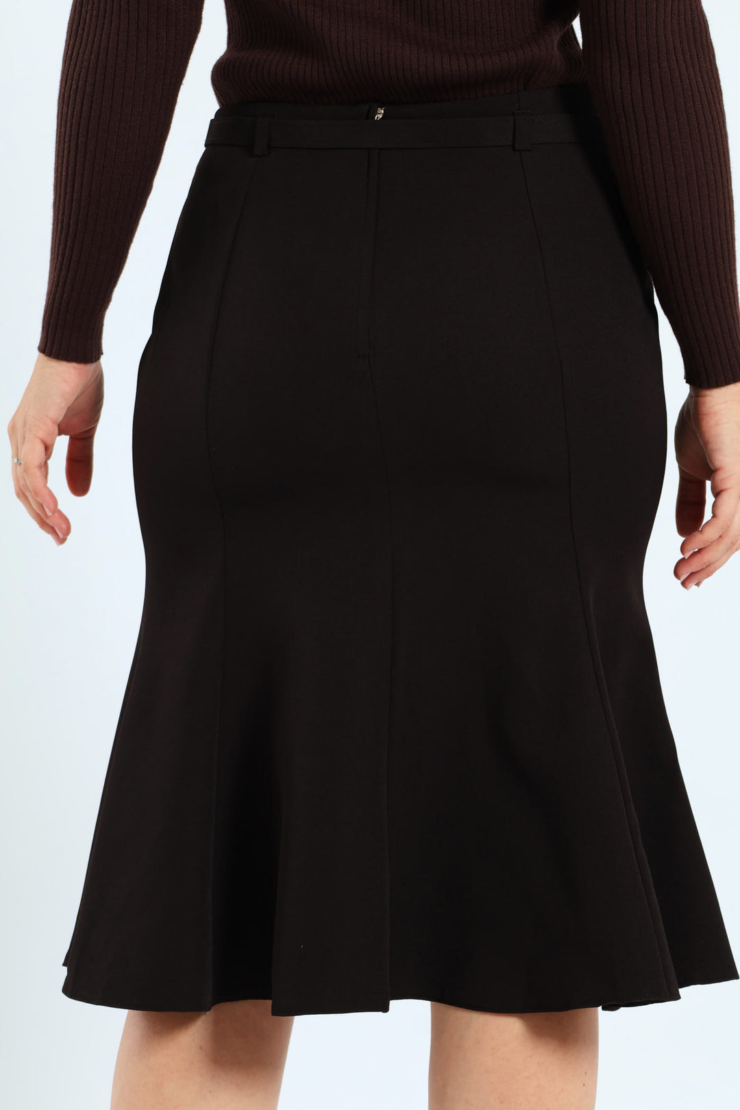 8 Panel Flared Skirt - Black