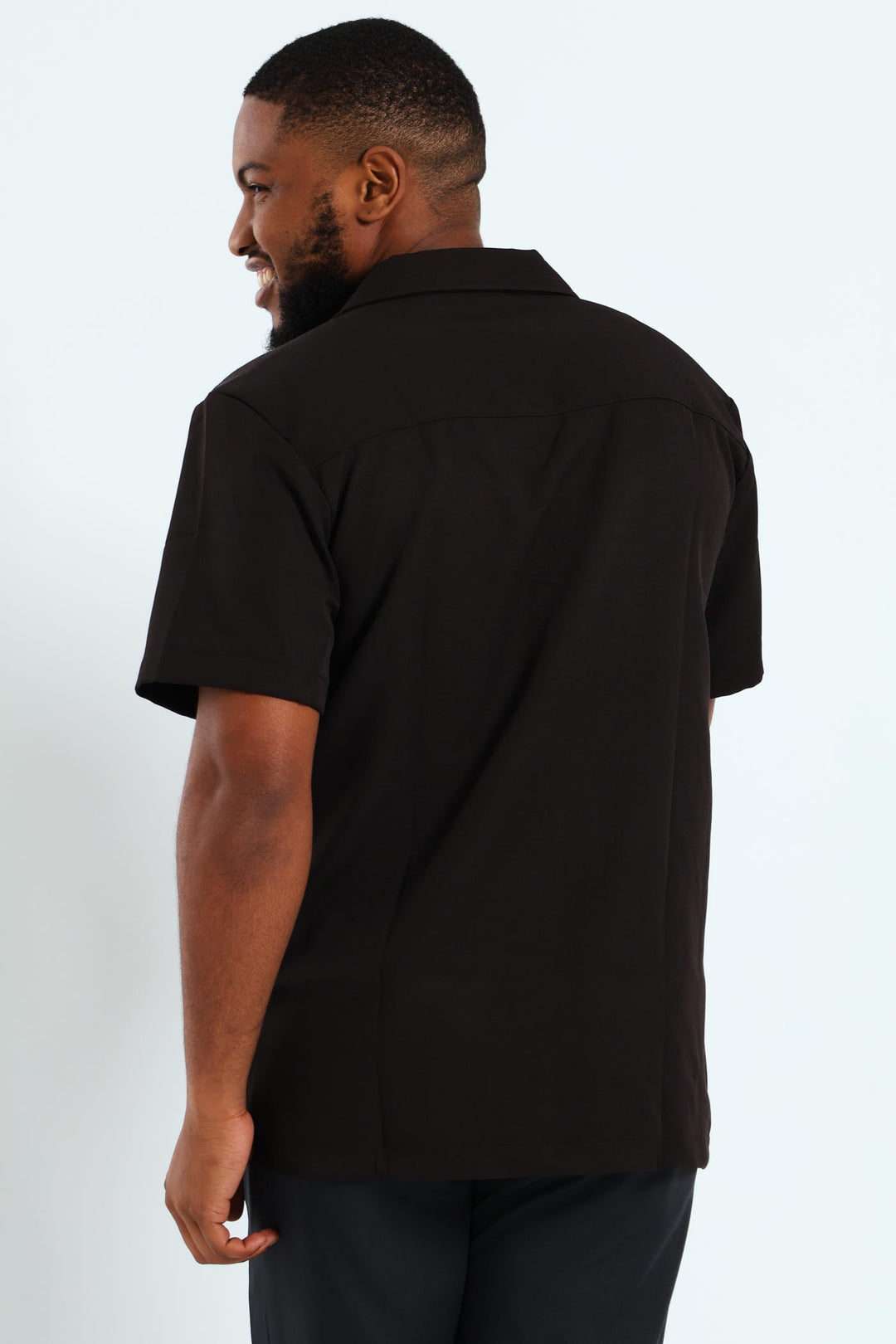 Short Sleeve Utility Shacket - Black
