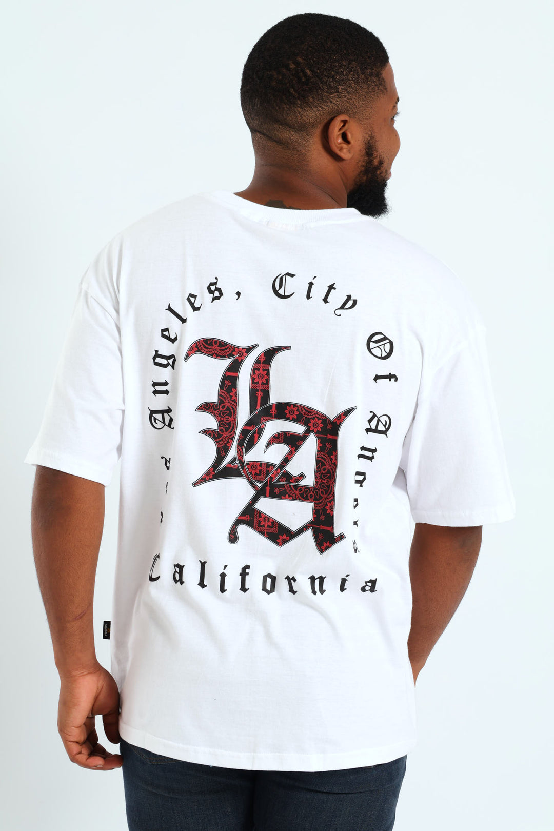 Short Sleeve Back Print Tee - White