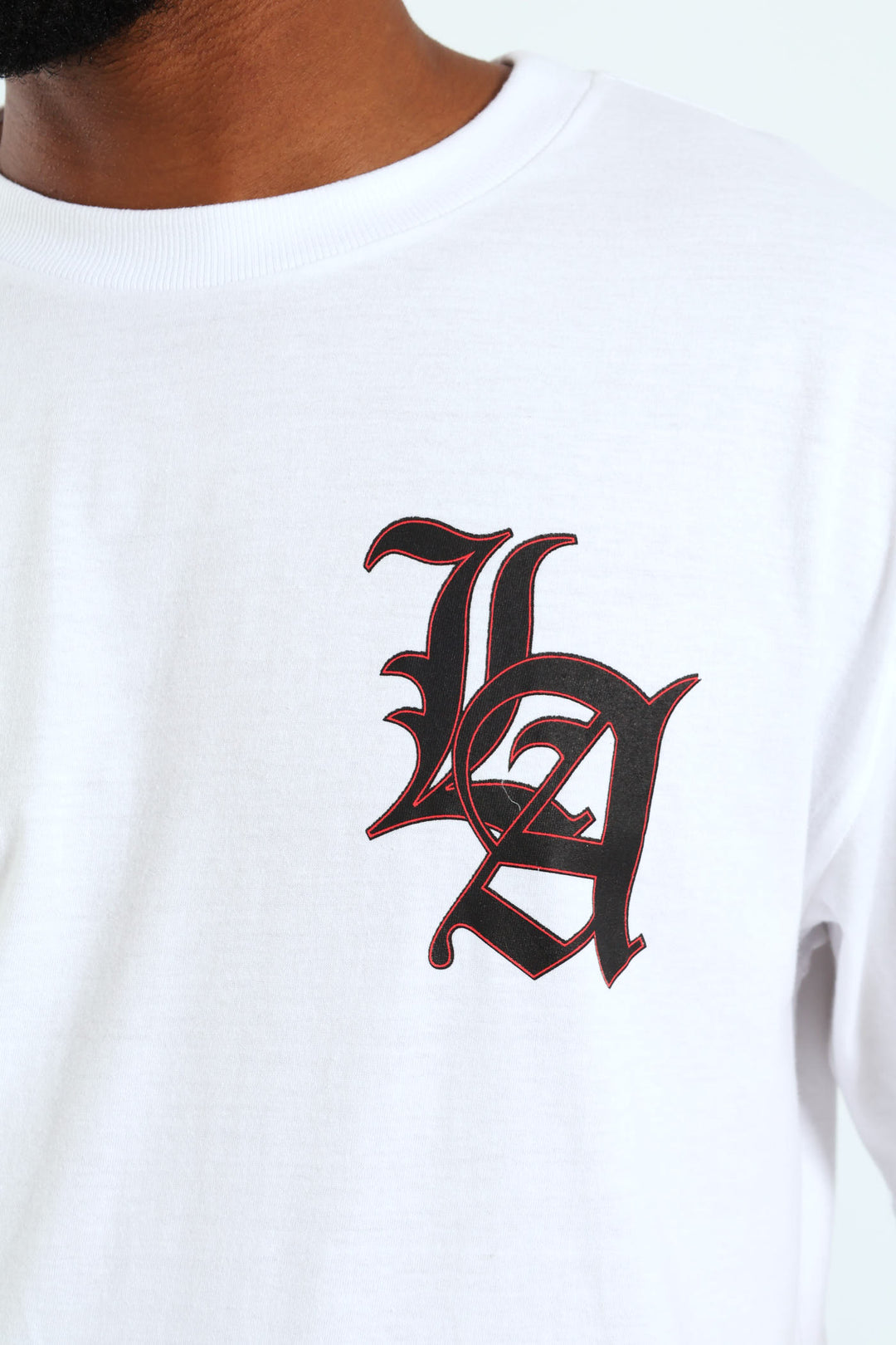 Short Sleeve Back Print Tee - White